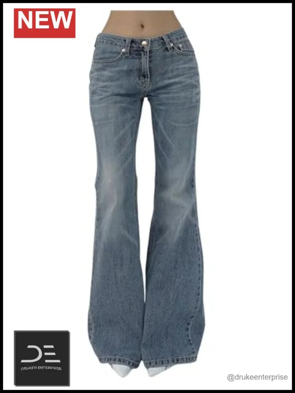 Y2K Low Rise Flare Bell Bottom Jeans with Drop Waist